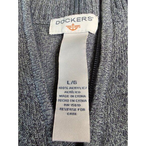 Dockers Mens Colorblock Acrylic Half-Zip Sweater L/G Gray/Burgundy - Picture 9 of 10